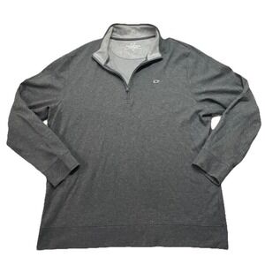 Vineyard Vines Pima Cotton Quarter Zip Pullover Mens XL Charcoal Gray